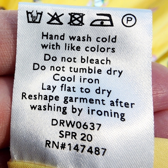 Draper James Women's Floral Button Front V-neck Dress Pastel Yellow Easter Dress - Picture 7 of 9